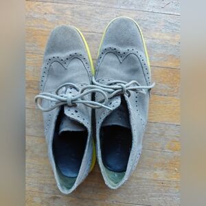 COLE HAAN LunarGrand Wingtip Suede Oxfords - Gray Grey size US 8